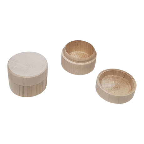 Drewniana skrzynka na zabawki Playwood okrągła z drewna bukowego naturalnego 5,8 cm.