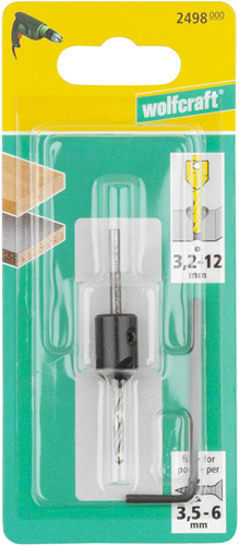 Wiertło wstępne Wolfcraft | z pogłębieniem | ø3,2-12mm | 1 sztuka - 2498000