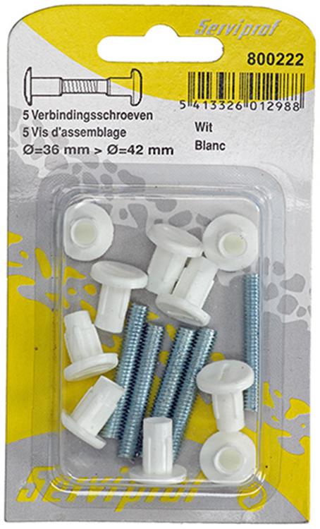 Mack 1015828 - 5 śrub łączących, białe 34–44 mm | 10 sztuk