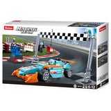 Zabawki do budowania małych torów Sluban Racing Team dla dzieci od 6 lat - pudełko do budowania z 210 klockami - m38-b0762
