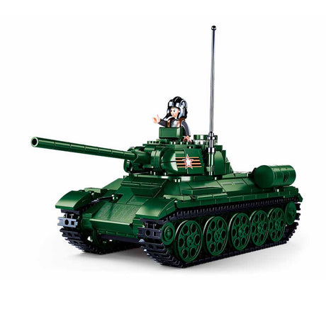 Zabawki do budowania czołgów Sluban T-34-85 z II wojny światowej dla dzieci od 8 lat - zabawki konstrukcyjne do budowania modeli - pudełko do budowania z 497 klockami - m38-b0982