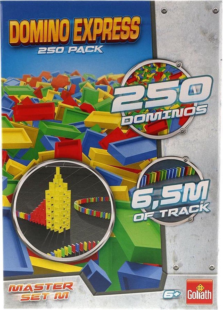 Goliath Domino Express 250 dodatkowych kamieni domino, mistrzowski zestaw wyścigowy m.in