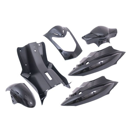 Zestaw płytek krawędziowych 7-częściowy do Kymco agility 10 i 12 cali z 2-osobowym siedziskiem dla kumpla w 1 kawałku - metaliczna czerń