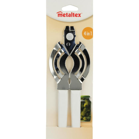 Otwieracz do puszek Metaltex 22,5x9 cm biały srebrny