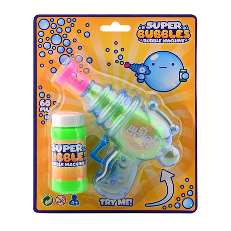 Pistolet do baniek Johntoy - maszyna do baniek - dmuchawa do baniek - z wkładem - zabawki - plastik - niebieski - zielony - różowy