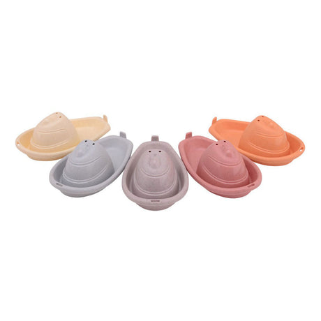 Łódki do kąpieli z bioplastiku Johntoy Happy World, 5 sztuk, zabawki do układania jeden na drugim.