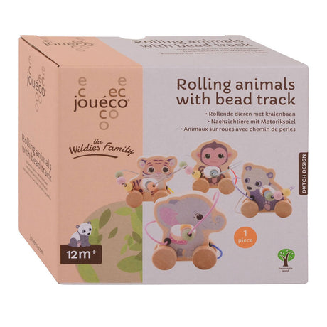 Joueco The Wildies Wooden Animal z koralikami