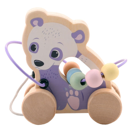 Joueco The Wildies Wooden Animal z koralikami