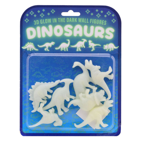 Johntoy świecące w ciemności dinozaury ścienne 3D, 7 części.
