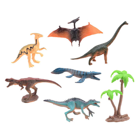 Świat zwierząt Johntoy - zestaw do zabawy z dinozaurami, 7 elementów.