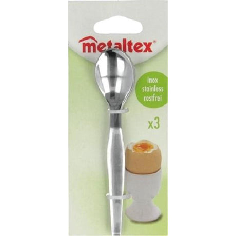 Metaltex Łyżki do jajek metalowe 12,5 cm, zestaw 3 sztuk