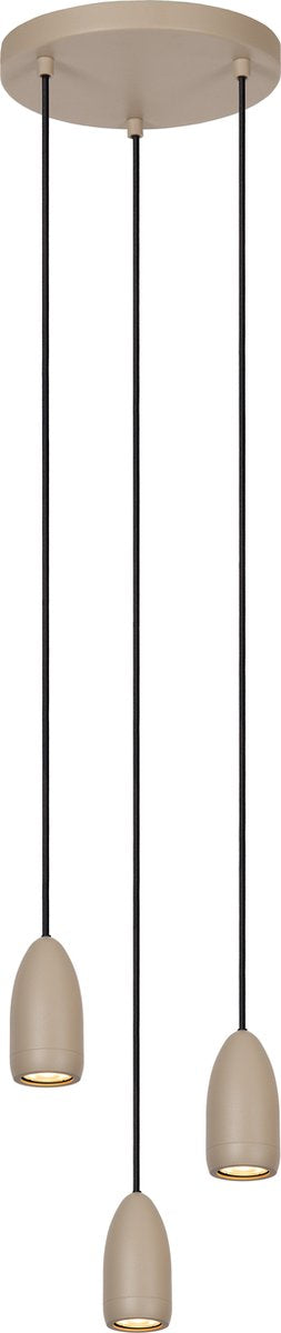 Lucide evora - lampa wisząca - ø 25 cm - 3xgu10 - taupe