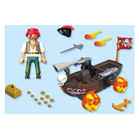 Playmobil | zabawne gwiazdy | Rasendes łódź piracka | zabawka od 4 lat | prezent dla dzieci | Autko | z funkcją strzelania rückzugmotor | 71717