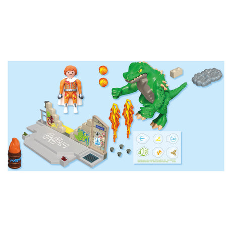 Walka bohaterów Playmobil z gigantyczną jaszczurką - 71831