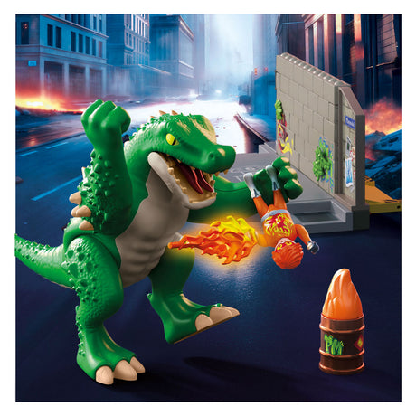 Walka bohaterów Playmobil z gigantyczną jaszczurką - 71831