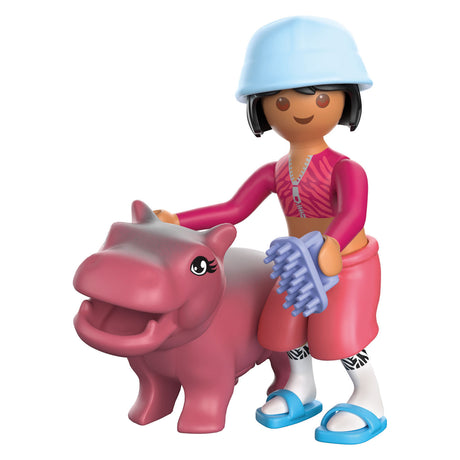 Playmobil | przyjaciele zwierząt | zabawa w kąpieli dla zwierząt | zabawki od 4 lat | prezent dla dzieci | stymuluje kreatywność i interakcję ze zwierzętami | pielęgnacja zwierząt i kąpiele z akcesoriami | 71950