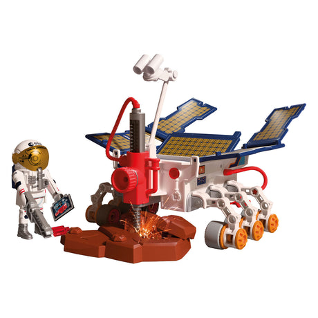 Playmobil kosmiczny łazik eksploracyjny Marsa | astronauta - mobilny łazik z wierceniem paneli słonecznych | wysokiej jakości zestaw zabawek kosmicznych dla dzieci w wieku od 4 lat | 72012