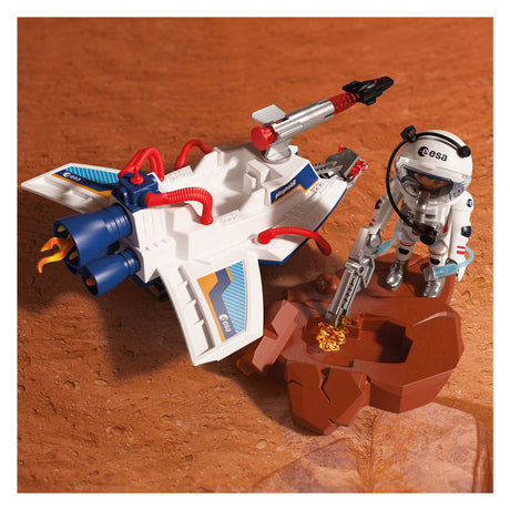 Playmobil kosmiczny szybowiec kosmiczny esa | astronauta - pojazd latający z funkcją strzelania i ramieniem chwytającym | eksploracja kosmosu w przedszkolu | wysokiej jakości zestaw zabawek | zabawa dla dzieci od 4 lat | 72013
