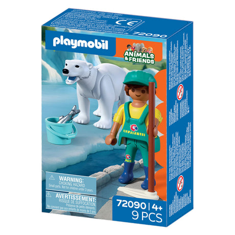 Playmobil dierentuin speelset ijsbeer dierenverzorger - fantasierijk speelgoed.