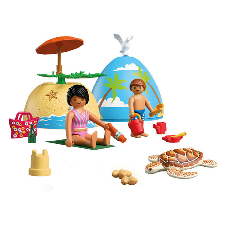 Playmobil speel-ei strandvakantie strand speelgoed verrassingsei 72101.
