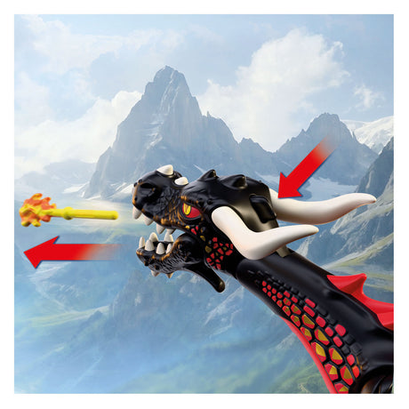 Zestaw rycerski Playmobil Czarny smok z rycerzem - przygoda fantasy.