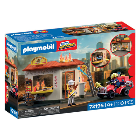 Playmobil city action brandweerquad met hamburgerkraam - 72195