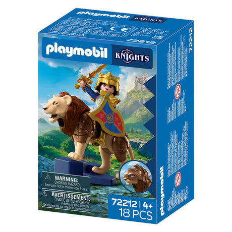 Playmobil knights speelfiguur leeuw met gouden ridder - 72212.