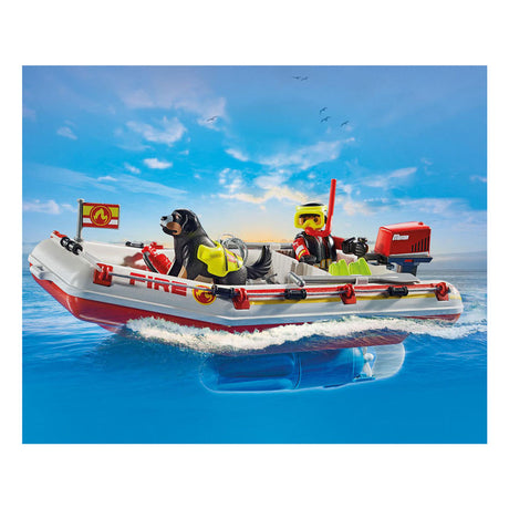 Playmobil Bohaterowie akcji, łódź strażacka ze skuterem wodnym - 71464