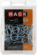 Mack 1018137 - Oczko do śruby, stal ocynkowana 25 szt. 4,5 x 30 mm | 5 sztuk