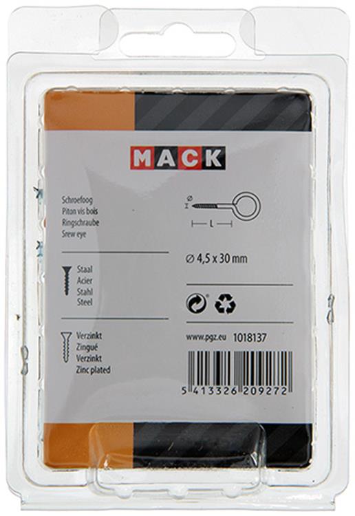 Mack 1018137 - Oczko do śruby, stal ocynkowana 25 szt. 4,5 x 30 mm | 5 sztuk