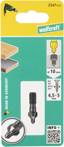 Wiertło pogłębiające Wolfcraft | ws | 6-stronny | ø4-10mm | 1 sztuka - 2547000