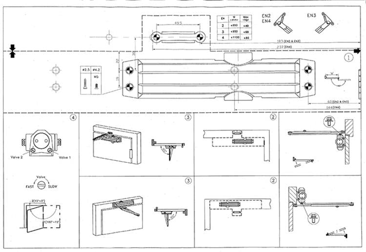 Yale 1019236 - hydrauliczna pompa do drzwi multiforce 2-3-4 | 1 szt
