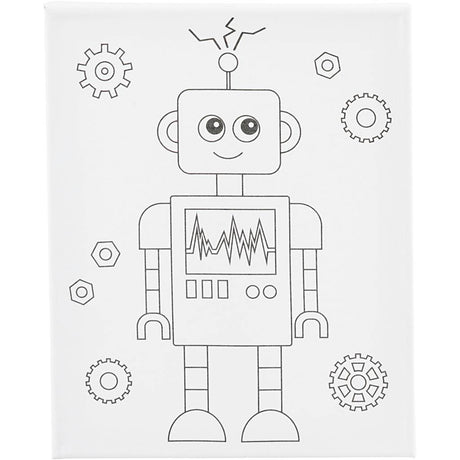 Firma Creativ https: www.cchobby.nl malarz-płótno-z-drukiem-robot-d-1-6-cm-wymiary-24x30-cm-360-gr-1-częściowy