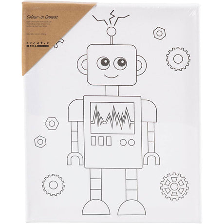 Firma Creativ https: www.cchobby.nl malarz-płótno-z-drukiem-robot-d-1-6-cm-wymiary-24x30-cm-360-gr-1-częściowy