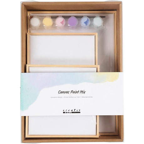 Firma Creativ https: www.cchobby.nl mix-of-stretched-canvas-pastelcolors-1-box