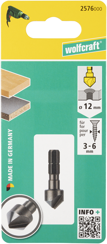 Wolfcraft - wiertło stożkowe, ø 12 mm, chwyt sześciokątny - 2576000