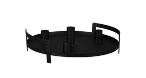 Pc. 1 metal candle holder (4) black ø 25x6 cm