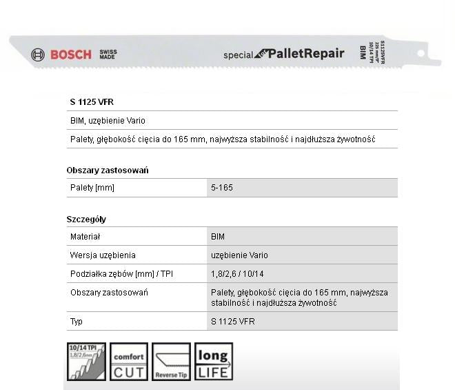 Bosch s1125vfr 225mm bimetal 5szt in