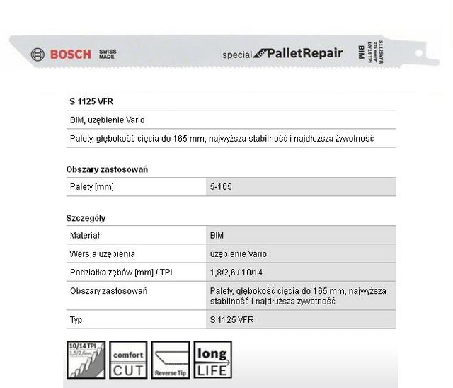 Bosch s1125vfr 225mm bimetal 5szt in