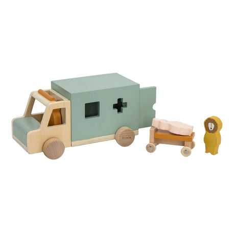 Drewniane zabawki Trixie - ambulans - autko dla dzieci - ambulans - dla chłopców i dziewcząt - fsc