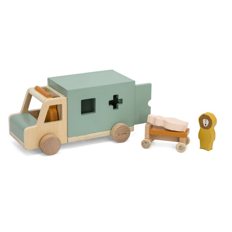 Drewniane zabawki Trixie - ambulans - autko dla dzieci - ambulans - dla chłopców i dziewcząt - fsc