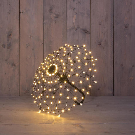 Anna's collection verlichte paraplu 160led classic warm 55x46cm ip44 met timer en dimmer