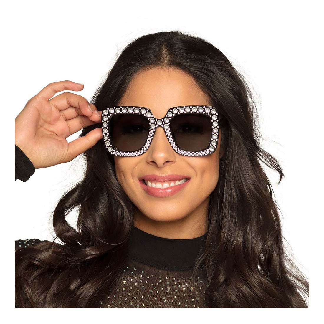 Okulary imprezowe Boland w kolorze bling bling czarne