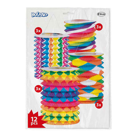 Latarnie papierowe Boland ciągnione 16cm, 12 szt.