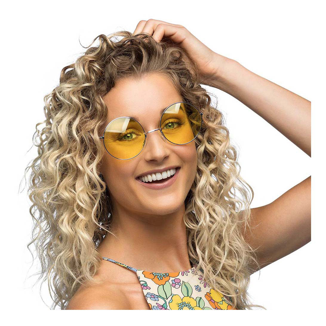 Okulary imprezowe Boland hippie XL żółte