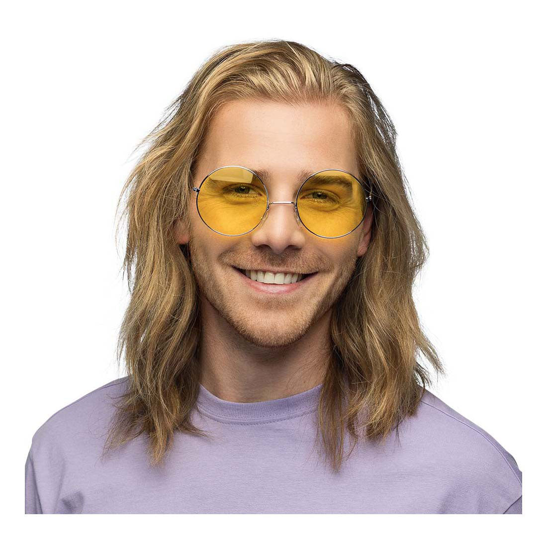 Okulary imprezowe Boland hippie XL żółte