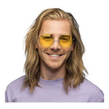 Okulary imprezowe Boland hippie XL żółte