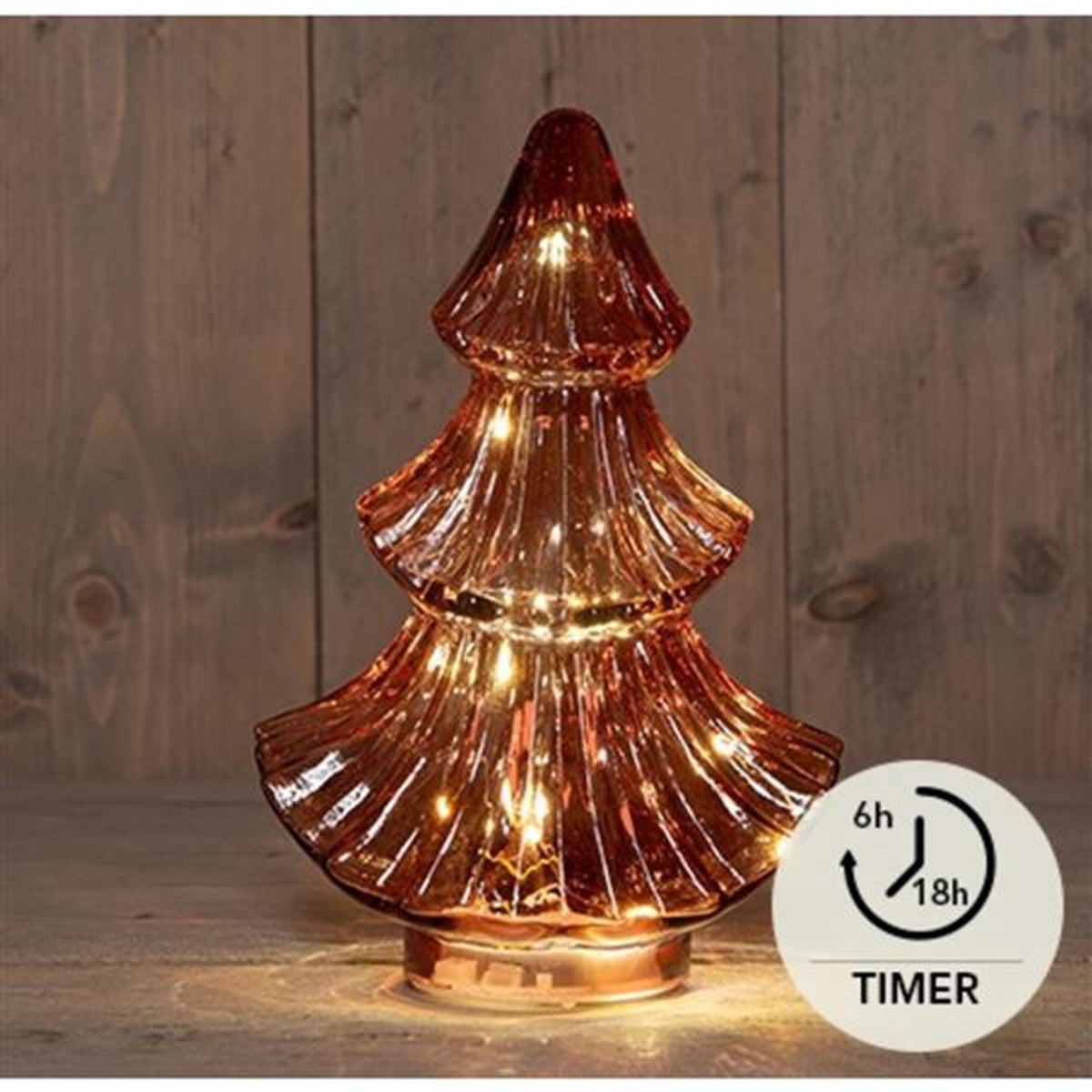 Kolekcja Anny LED Choinka szklana bordowa wys. 24cm