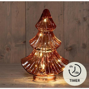 Kolekcja Anny LED Choinka szklana bordowa wys. 24cm