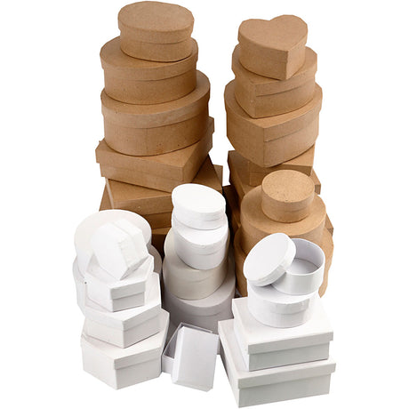 Creativ Company Boxes Brown and White 6,5-18 cm, 30..